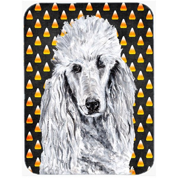 Skilledpower White Standard Poodle Candy Corn Halloween Mouse Pad; Hot Pad Or Trivet; 7.75 x 9.25 In. SK248333